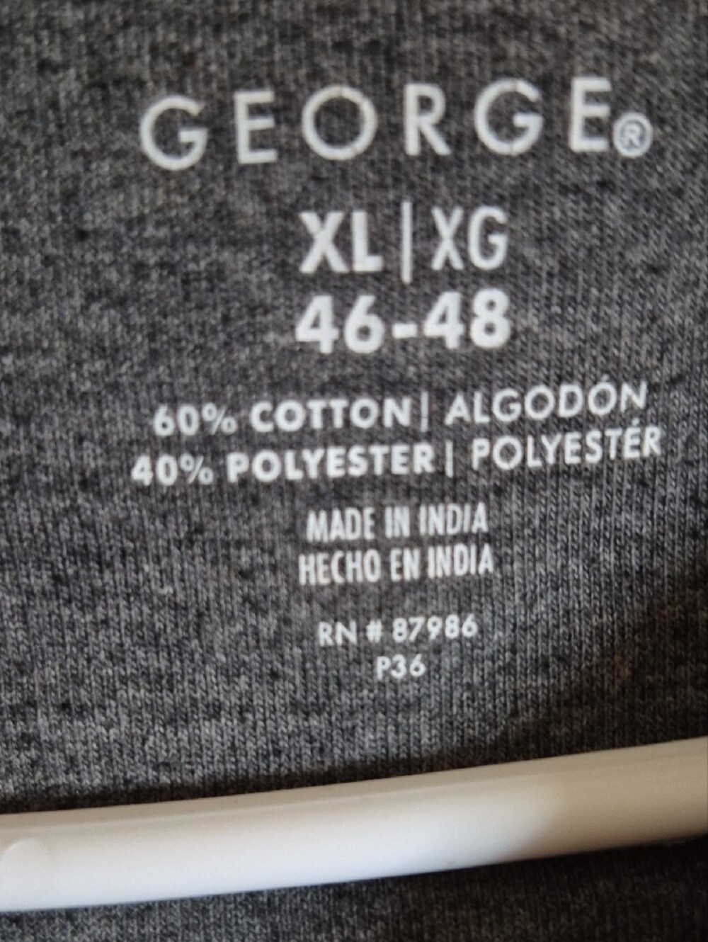 George Men’s Charcoal Gray Polo with Light Blue Stripe Detail - Picture 3 of 5